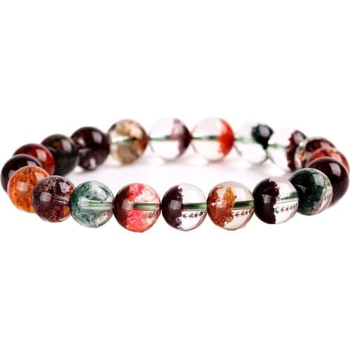 Natural Ghost Phantom Quartz Bracelet For Women Men Round Beads Garden Crystal Stretch Jewelry AAAAA 7mm 8mm 9mm 10mm 11mm 12mm