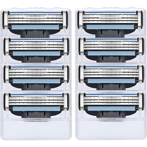 8pcs/pack Mens Quality Razor Blades Face care Shaving blades Manual shaving Cassette for Gillette Mach 3