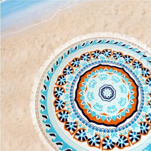 Quick Dry Beach Leisure Resort Creative Swimming Towel Bath Towels Yoga Mat Shawl Bandage Round Tassel Beach Towel 140 Cm