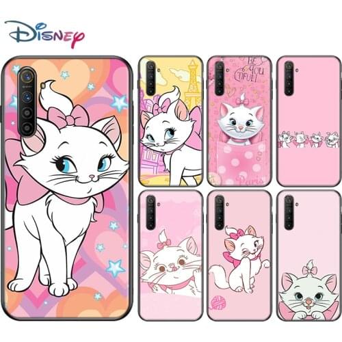 Black Soft Cartoon Pink Marie Cat For OPPO F5 F7 F9 F11 F15 F17 R9S R15 R15X R17 RX17 K1 K3 K5 Pro Neo Phone Case