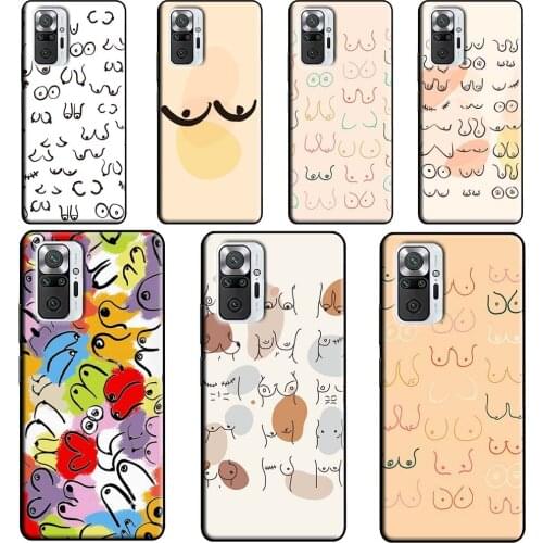 Geometric Beautiful Boobs Art For Xiaomi Redmi Note 10 Pro Note 9S 8T Note 9 8 Pro Case For Redmi 9 9A 8A 9C 9T Cover