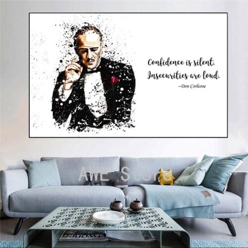 Black And White Watercolour Godfather Movie Posters And Prints Mafia Classic Life Quotes Picture On Wall Art Canvas Painting