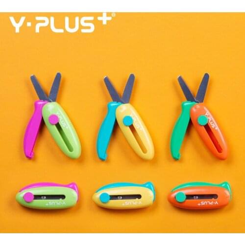 Children fold hand scissors without injuring hand telescopic paper cutters portable baby scissors