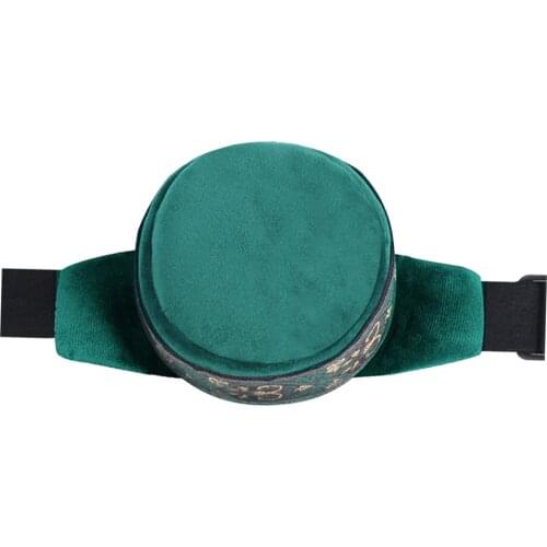 1 Set of Smokeless Moxibustion Box Single Moxa Holder Moxa Massages Box Green (Cloth Cover and Copper Box)