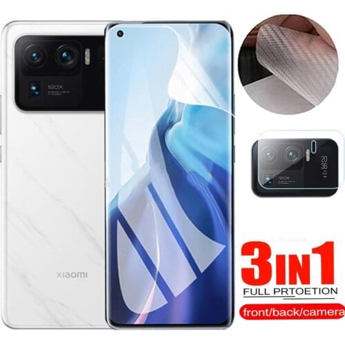 3 in 1 Hydrogel Film For Xiaomi Mi 11 Ultra Back / Front Full Cover Screen Protector Mi 11i Xiaomi Mi 11 Lite 5G Hydraulic Flim