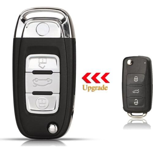 Kutery 10pcs 2 Buttons Modified Remote Car Key Shell For VW Golf Polo Touareg Tiguan Jetta Beetle MK6 ( 5K0837202AD )