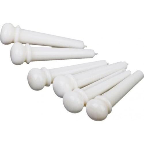 Cattle Bone Endpin Bridge End Pin for Acoustic Guitar 6pcs White