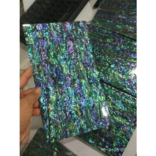 AAA grade New Zealand paua abalone shell laminate sheet with black back for musical instrument and wood inlay 10 pcs/lot