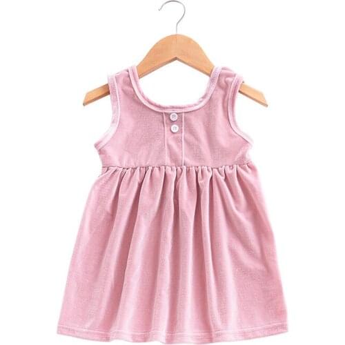 Coffee pink Color Baby Summer Sundress Kids Girl Vest Tutu Dress Sleeveless Dresses Tutu Party Dress