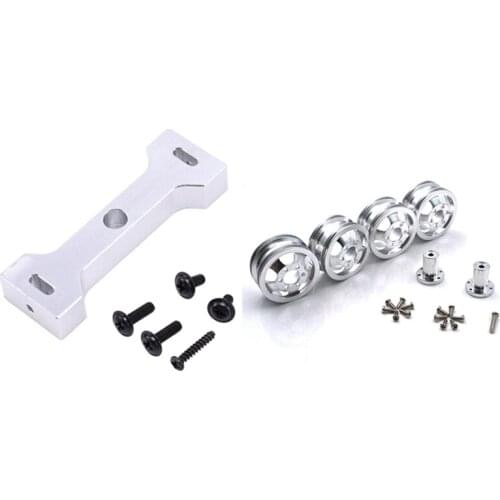 Metal Beam Center Fixed Cooler Suit Mount Seat with Metal Shock-Proof Wheel Hub Rim,for WPL C14 C24 B14 1/16 RC Car