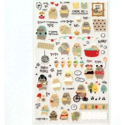 Cute Bear Stickers Sheets Kawaii For Kids