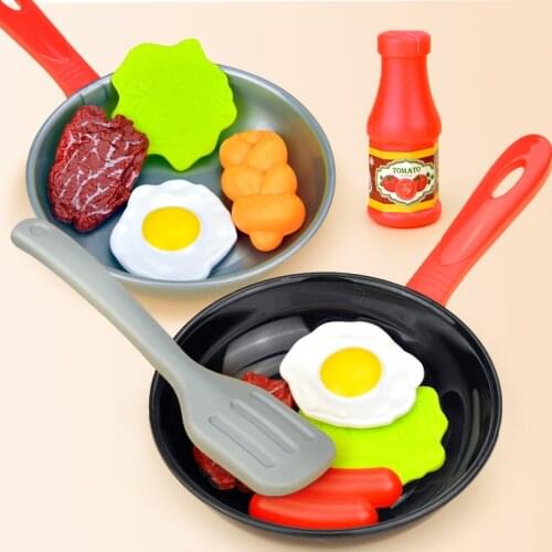 Miniature Kitchen Simulation Food Cookware Pot Pan Cooking Play House Toys For Girl Kids Children Pretend Play Kitchen Toy Set