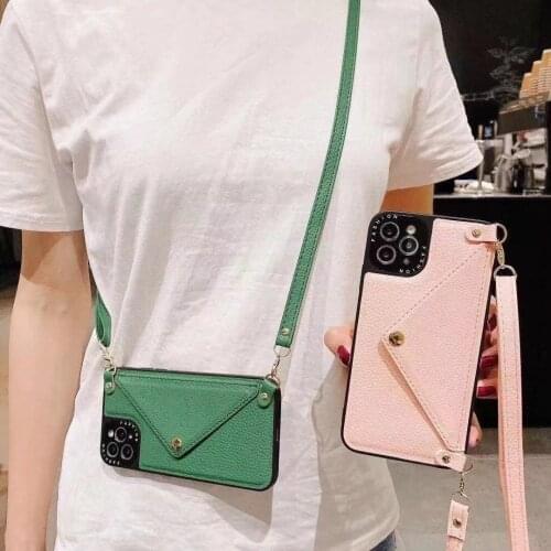 Fashion Envelope Card Bag Purse Design Cross Body Handbag Leather Case Cover For Iphone 12 Mini 11 Pro XS Max XR X 8 7 Plus SE