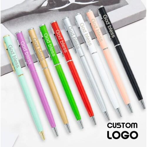 Customized LOGO Fashion Metal Ballpoint Pens School Office Supplies Ball Gel Pen Promotional Gift Pens Custom Souvenirs Gift
