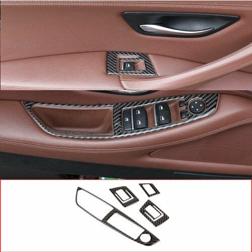 Real Carbon Fiber For BMW 5 Series F10 F18 2011-2017 Window Switch Button Cover