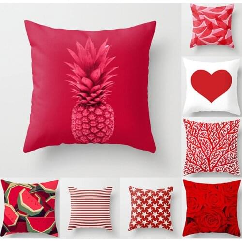 New Creative Nordic Geometric Red Cushion Case Hot Modern Decorative Pillows Case Sofa Couch Seat Fashion 45X45CM Throw Pillows