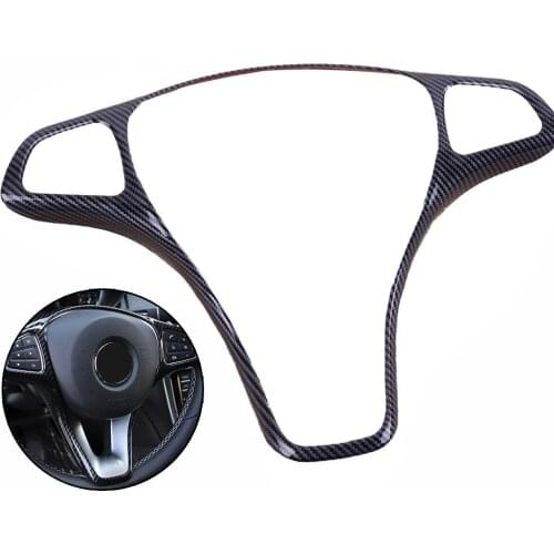 1 Pc Car Steering Wheel Cover Carbon Fiber Steering Wheel Cover Trim Fit For Benz C Class W205 GLC-Class X253
