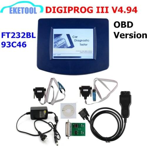 DIGIPROG III V4.94 OBD Version Odometer Programmer Digiprog 3 Mileage Digiprog3 OBD FT232BL&93C46 DIGIPROG Full Set Cables