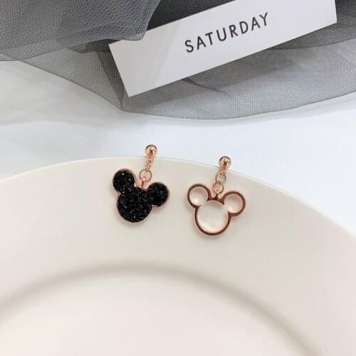 S925 Silver Needle Cartoon Classic Cute Mickey Earrings Dangle Earrings Retro Fashion Jewelry Girl Womans Party Gift