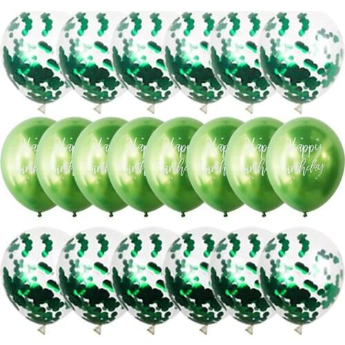 20Pcs/Set Metal and Confetti ballons Kids Adult birthday parties Birthday decoration Baby Shower Happy birthday Jungle globos