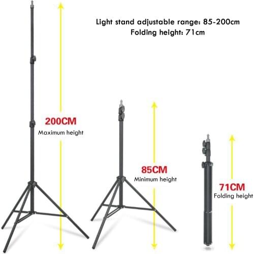210CM Photographic Lighting Stand Photo Tripod Adjustable Ring Lamp Stand with 1/4 screw For Flash Umbrellas Reflector Lighting