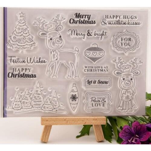 16.5*12cm Fawn Transparent Seal Clear Silicone Stamp Cutting DIY Scrapbook Rubber Coloring Embossing Diary Decoration Reusable