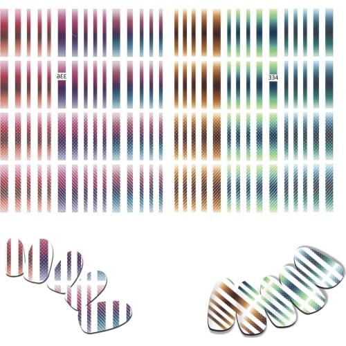 Nail Sticker Gradient Stripe Waterproof Japanese Style Pretty Nail Sticker