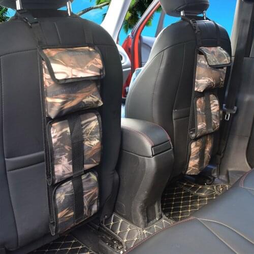 2pcs Stylish Camo Printed Hanging Storage Bag Oxford Cloth Multi-pocket Car Seat Back Shotgun Gun Sling Organizer