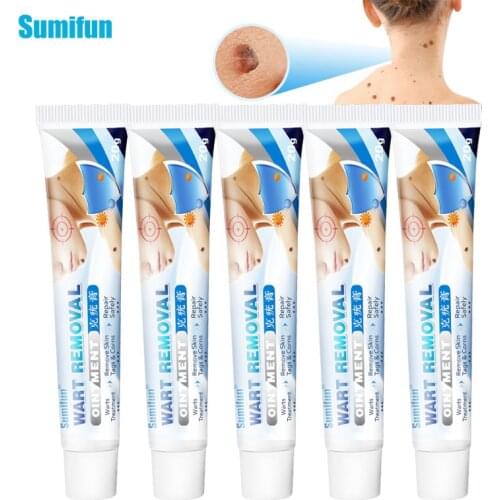 Sumifun 5pcs Warts Remover Antibacterial Ointment 20g Herbal Wart Treatment Cream Skin Tag Remover Corn Plaster Warts Ointment