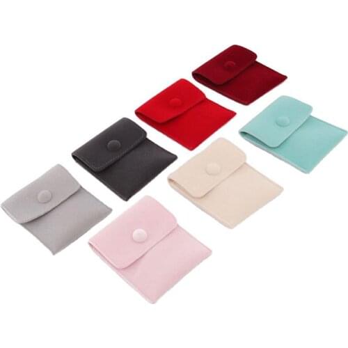5pcs Whole Double Sided Velvet Bag Mini Jewelry Packing Bag Jewelry Ring Necklace Storage Bag Snap Bag Jewelry Organizer