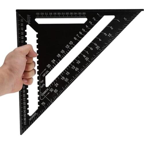 12 Inch Aluminum Alloy Triangle Ruler Square Protractor High Precision Measuring Tool For Engineer Carpenter
