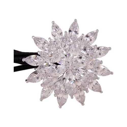 2020 New Arrival headwear Diamond flower head rope jewelry micro inlaid zircon hair ornament rubber band for women