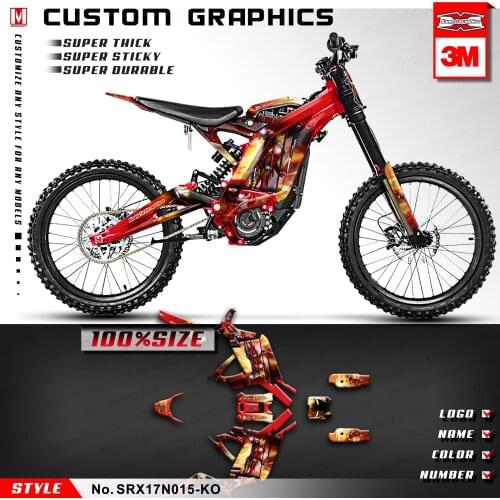 KUNGFU GRAPHICS Personalised Stickers Vinyl Wrap Kit for Sur-Ron Light Bee X/S Electric Bike (Style no. SRX17N015-KO)