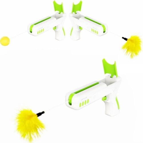 Fun Cat Gun toy modeling retractable feather cat stick kitten fun interactive training toyPet ball toys Cat Supplies