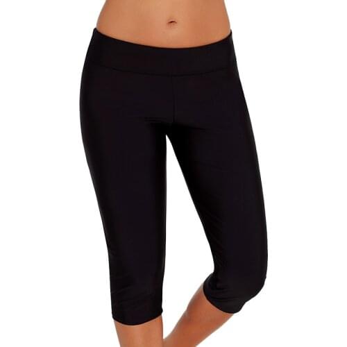 Womens Vintage Swim Bottom High Waist Board-short Swimwear Bikini Bottom Solid Beachwear Sports Short Pants S M L XL XXL 3XL