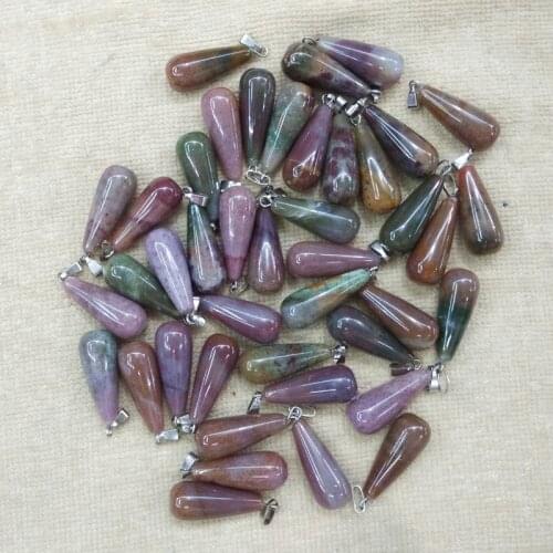 2018 Fahsion Hot sale natural india onyx long Water Drop shape Charms Pendants for DIY jewelry making 50Pcs/Lot Wholesale Free