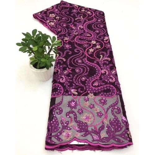 2021 High-quality Lace African Lace Fabric Nigeria Sequined Lace Fabric And Sequined French Lace Fabric FJ4125