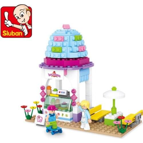 205Pcs Friends Pink Girl Bricks House Cart Kids Ice Cream Building Blocks Figures Brinquedos Toys for children Christmas Gifts
