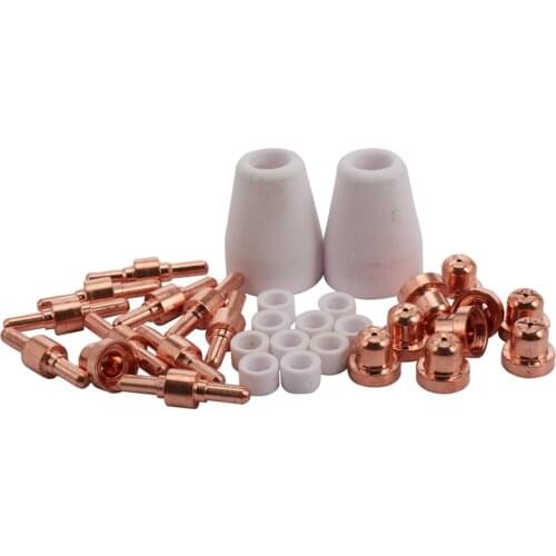 32pcs For PT 31 LG-40 40a Standard Size Plasma Cutting Torch Cutter Consumables Extended Tip Nozzles Electrode