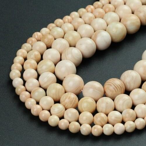 Natural Gem Hazel Shell Beads Round Loose Spacer Beads For Jewelry Making DIY Ear Bracelets Accessories 15'Strand 6/8/10/12mm