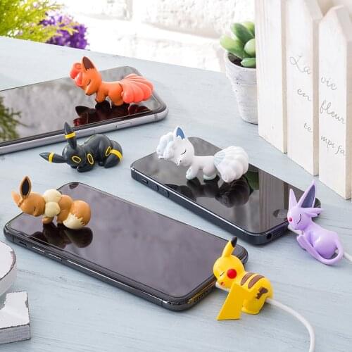 Pokemon Cartoon Figure Animation Image Creative Data Cable Protective Cover Universal Charger Anti-breaking Rope Birthday Gift