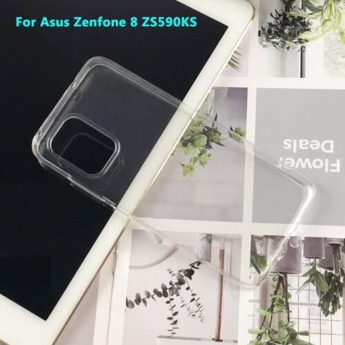 For Asus Zenfone 8 8z Zenfone8 ZS590KS Slim Crystal Clear Transparent Soft TPU Back Case Protection Skin Camera Protect Cover