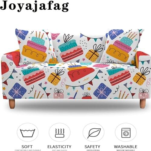 Adorable Cartoon Elastic Sofa Cover Washable Couch Covers Stretch Slipcover 1/2/3/4 Seater For Living Room Kitchen Decor