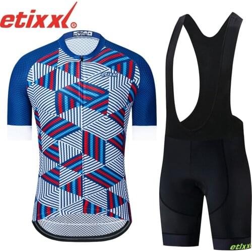 ETIIXXL 2021 Pro Cycling Jersey set Neon Green MTB Racing Bike Clothes Summer Mountain Bicycle Clothing Cycling Set Cycling Wear