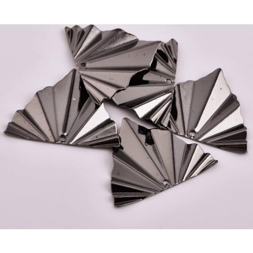 Brass 5-color charm single-hole fan-shaped pattern crafts jewelry earrings bracelet necklace jewelry production accessories