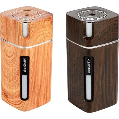 Mini Portable Wood Grain Air Humidifier USB Cool Mist Maker Aroma Diffuser with LED Night Lamp Fogger Humidificador
