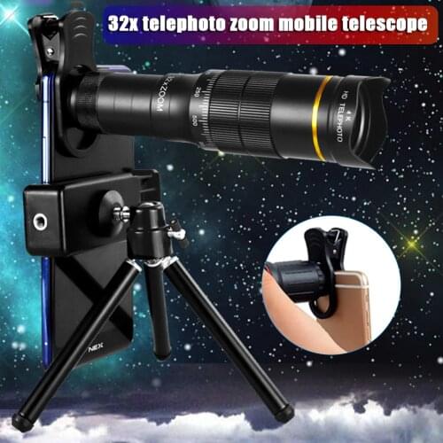 4k 32X Super Telephoto Zooms Monocular Telescope with Phone Clip Tripod and Storage Bag B2Cshop