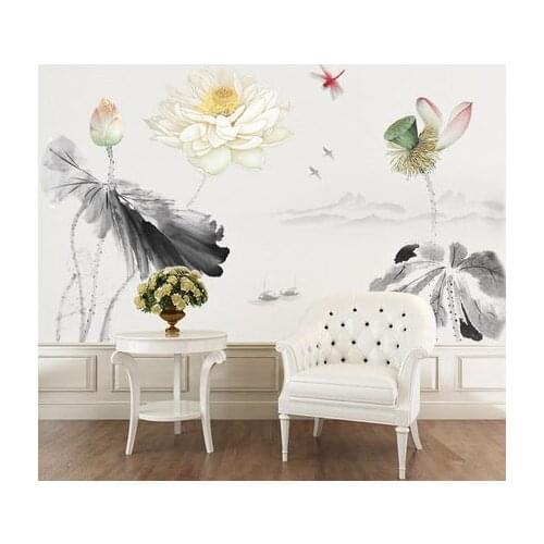 New Chinese style 100*160cm Large Flower Vinyl Wall Sticker Living Room Office Decoration Adhesive Poster Mural