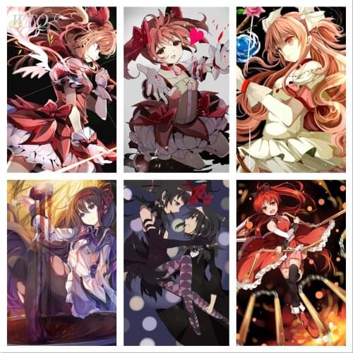 Madoka Magica Posters Anime Posters Canvas Painting Retro Poster Wall Art Picture Wall Poster Photos for Childrens Room Decor