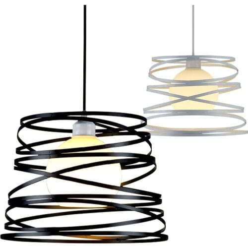 Black or White Pendant Lamp Modern Alien Spring Pendant Light For Restaurant Loft Cafe Bar Corridor LED E27 AC85-265V LED Light